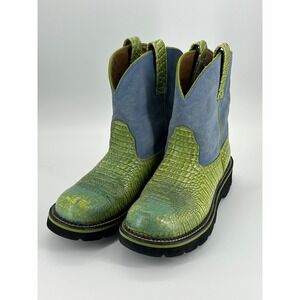 Ariat Fatbaby Cowgirl Boots Women's 8.5B Green Blue Western Leather Boots